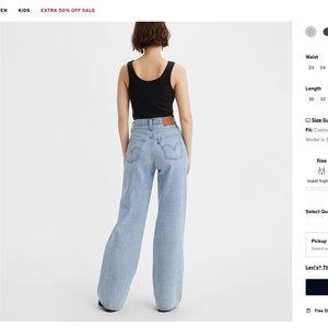 Levi's High Loose Ribcage Wide Leg Women's Jeans Size W28 L34